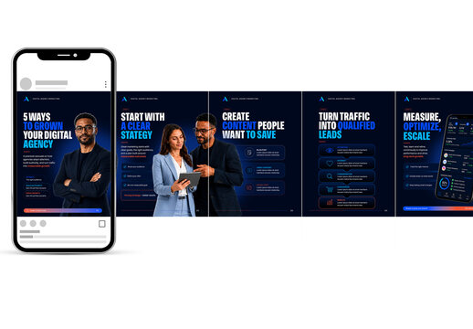 Blue Style Marketing Agency Social Media Carousel