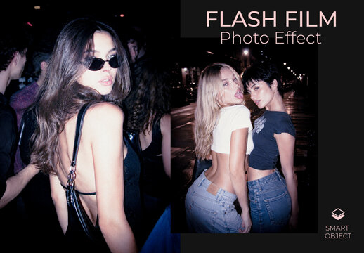 Retro Analog Flash Film Photo Effect | 80s 90s Camera