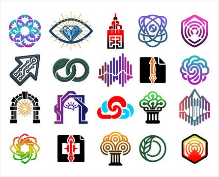 Modern Abstract Logo and Icon Collection Set