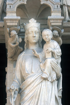 Notre Dame Cathedral, Portal of the Virgin, Paris