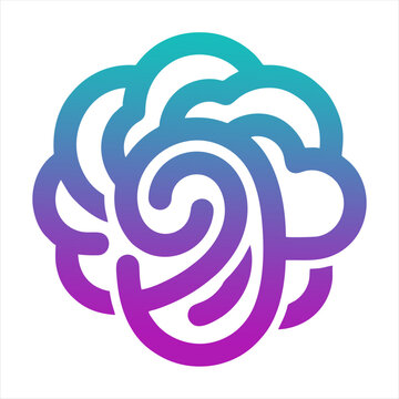 Abstract Rose Spiral Gradient Logo on White Background