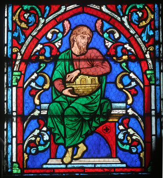 Tree of Jesse, stained glass window in the Notre Dame Cathedral, UNESCO World Heritage Site in Paris, France