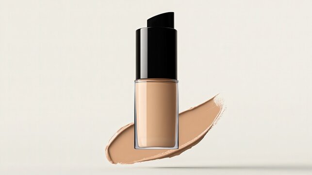 Liquid foundation makeup bottle with swatch smear foundation cosmetics