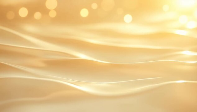 Golden abstract background with looping seamless light waves and soft bokeh glow, golden abstract wave background with looping seamless soft light and glowing bokeh for elegant luxury design