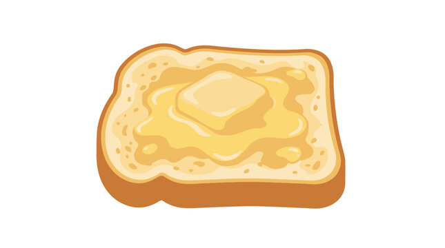 Illustration of a slice of toasted bread with melting butter on top.