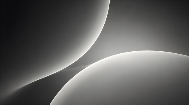 Monochromatic abstract curves with soft light and shadow gradients
