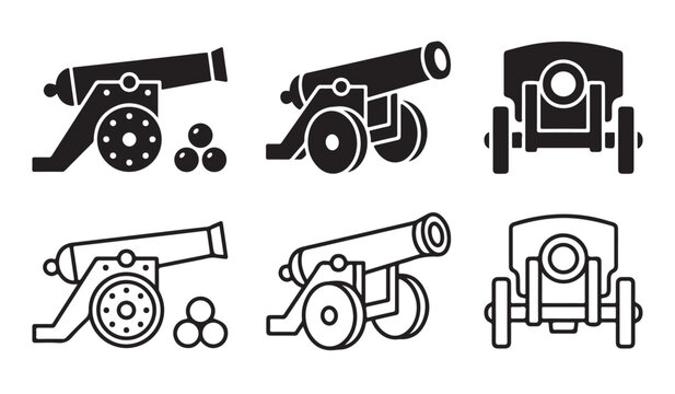 Cannon icon set vector illustration with transparent background
