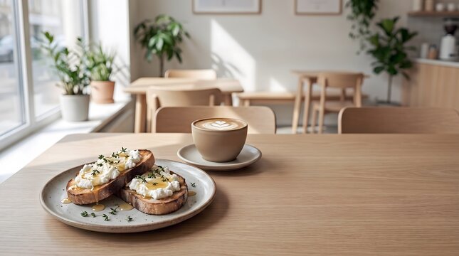 Bruschetta ricotta honey &mdash; caf&eacute; serving