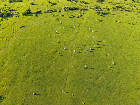 The hurlers stone circle bodmin moor cornwall uk 