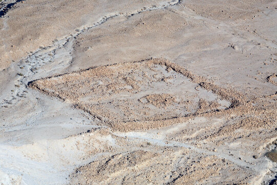 Waterless landscape of the Judea desert, view from Masada, Israel