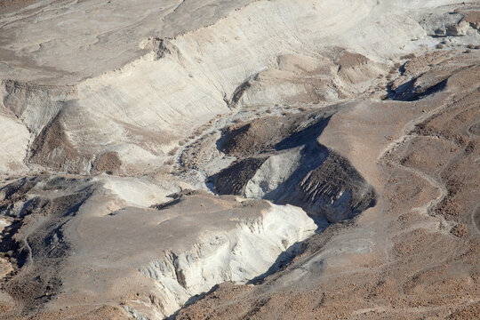 Picturesque mountain landscape of the Judea Desert near Qumran, Israel