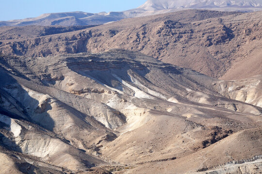 Picturesque mountain landscape of the Judea Desert near Qumran, Israel