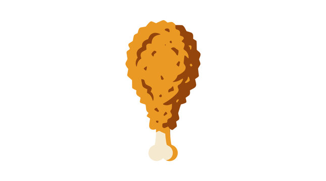 A single crispy fried chicken drumstick illustration.