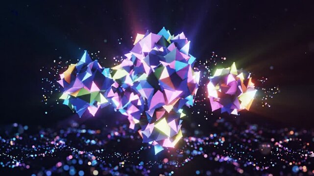 Modern Abstract Blue Digital Technology Data Network Connection with Glowing Particle Lines Background