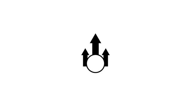 Dollar coin icon with three upward growth arrows. money growth and stock market increase sign for UI design.
