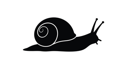 Black snail silhouette against a white background a graphic representation © MDALTUFHOSAIN