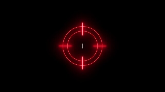 Glowing neon target icon animation. Military training , Military target icon animation.