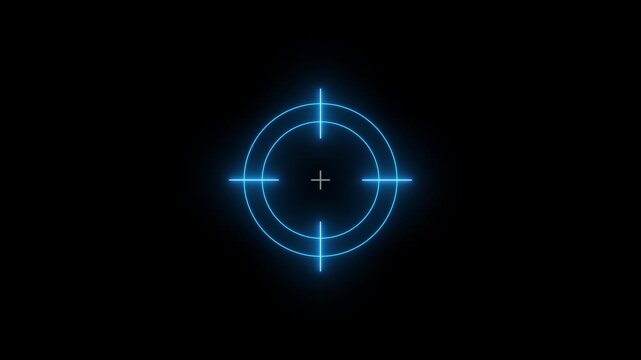 Glowing neon target icon animation. Military training , Military target icon animation.