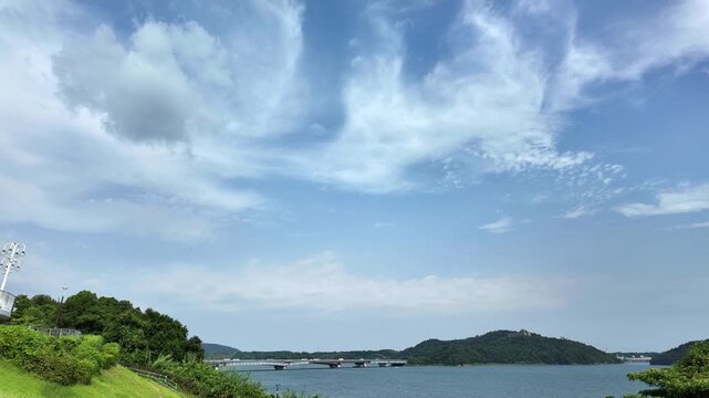 遠江八景「寸座落雁」の浜名湖を映したタイムラプス