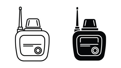 Fototapeta premium Walkie talkie icon set twoway radio communication device portable transceiver for professional and personal use vector illustration isolated on white background