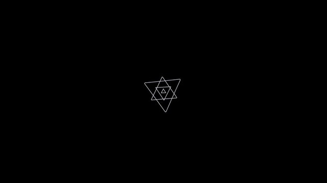 Geometric gradient background with star shapes. Neon star animation. Radio wave effect .Radio waves animation on black background
