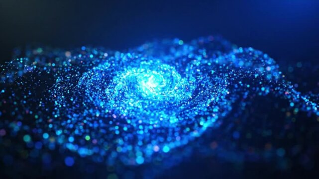 Cinematic Abstract Blue Digital Network Connection with Glowing Lines and Dots Technology Background