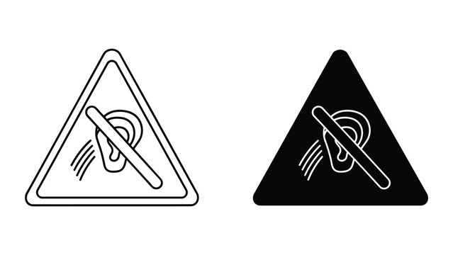No listening sign icon, do not listen symbol, ear with prohibition sign, vector illustration isolated on white background