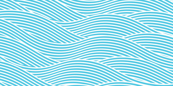 Seamless wave pattern. Water waves. Wavy lines