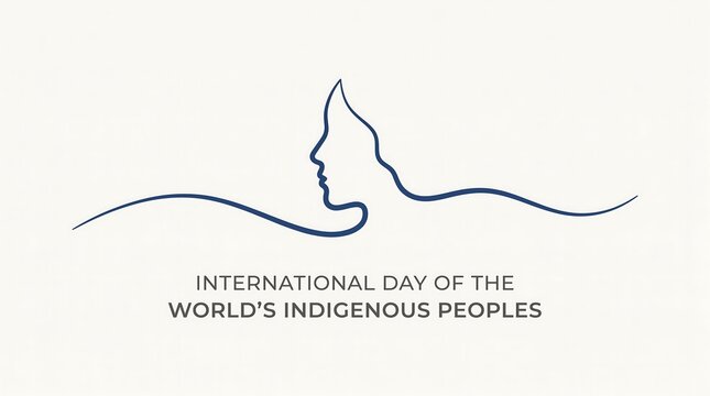 Single continuous line drawing of a human profile for International Day of the World Indigenous Peoples elegant vector illustration