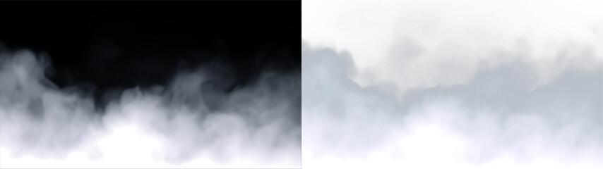 Clouds drift softly in the sky during the day with no visible sun or shapes above the ground © Liubov