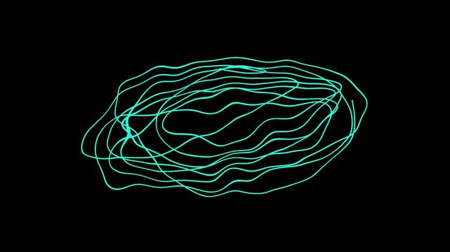 hand-drawn doodle of tangled scribble lines on transparent background, representing confusion, complexity, chaos 4K Footage