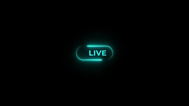 Live streaming neon sign icon animation, online camera recording overlay animation, Red live streaming symbol, live streaming, broadcasting, online stream 4K Alpha channel