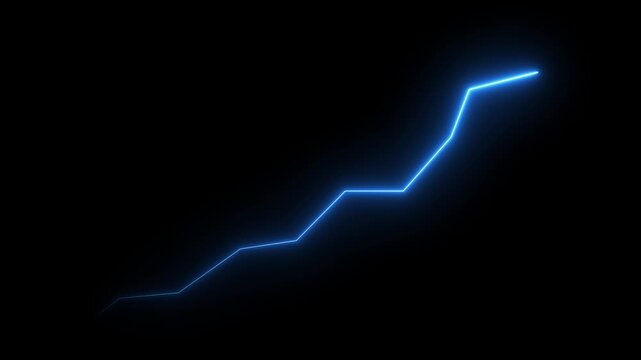Animated Financial Growth Graph. Graph Depicting Financial Growth, Stock Market Boom, Business Success.stock market boom or an impressive increase of business sales. 4k motion graphics video