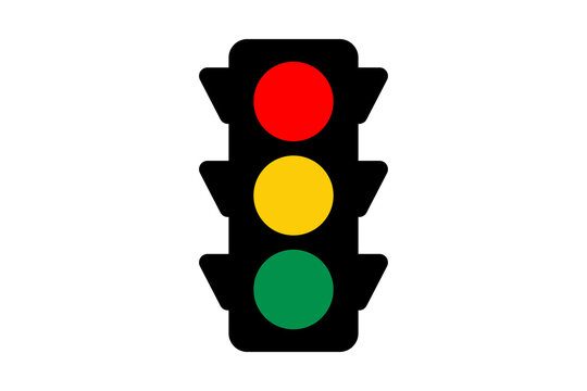 Black Traffic Light Icon Road Signal Control Indicator Street Warning Element Isolated On Transparent Background Red Yellow Green Safety Information Route Highway Regulation Navigation