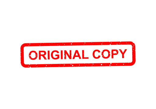 Red original copy stamp on white background illustration
