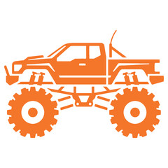Big wheels monster truck with orange color © GridTheory