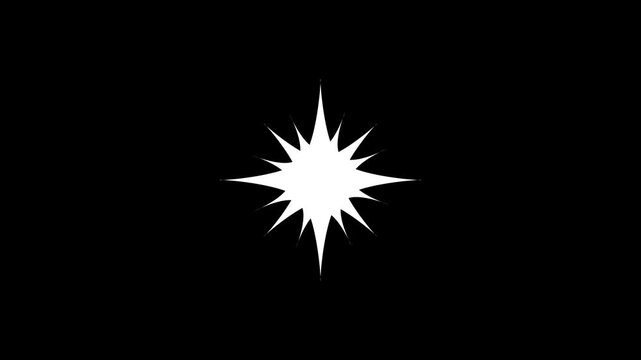 Sparkling stars shine animation. Twinkle lights, sparkle star glitter, retro doodle cartoon vector style, glowing Stars Sparkle On transparent alpha channel. Sparkling stars effect animated
