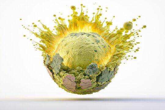 Microscopic View of a Pollen Grain in Action