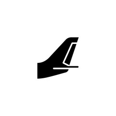 Airplane tail fin icon silhouette with airplane aviation aircraft aerospace © sahajad hossen