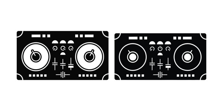 Minimalist DJ Controller Icons Set for Music Production and Nightlife Branding