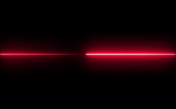 glowing blue neon Straight neon lazer animation of horizontal line on alpha background, straight neon lazer line, seamless loop.