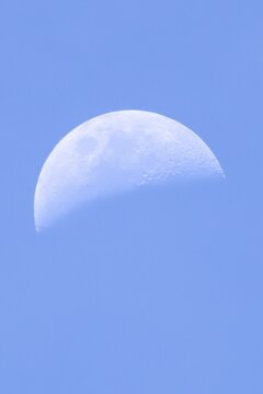 moon with blue sky