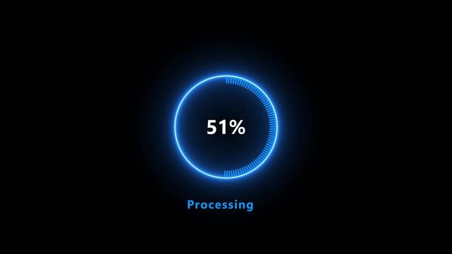Loading Bar progress, charging status, Status bar, data loading, Loading Transfer in effect, Numerical. motion graphic of circle loading bar concept. 4k motion video