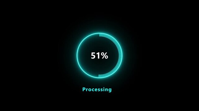 Loading Bar progress, charging status, Status bar, data loading, Loading Transfer in effect, Numerical. motion graphic of circle loading bar concept. 4k motion video