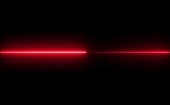 glowing blue neon Straight neon lazer animation of horizontal line on alpha background, straight neon lazer line, seamless loop.