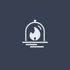 Minimalist fire flame glass dome logo vector © AbuBakar