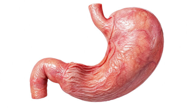 Anatomically accurate human stomach illustration representing a vital internal organ of the digestive system on a clean white background