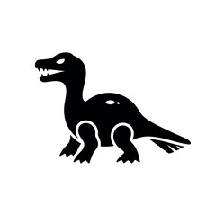 Black Dinosaur Silhouette Icon. © Dira