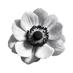 Obraz premium Detailed black and white flower illustration
