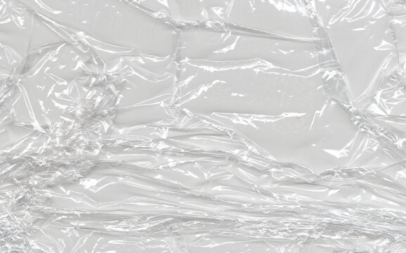 Scratched clear membrane gathers irregular glossy wrinkles around a folded plane, a transparent reflective layer for luminous paint experiments crinkled overlays tonal studies and fluid compositions